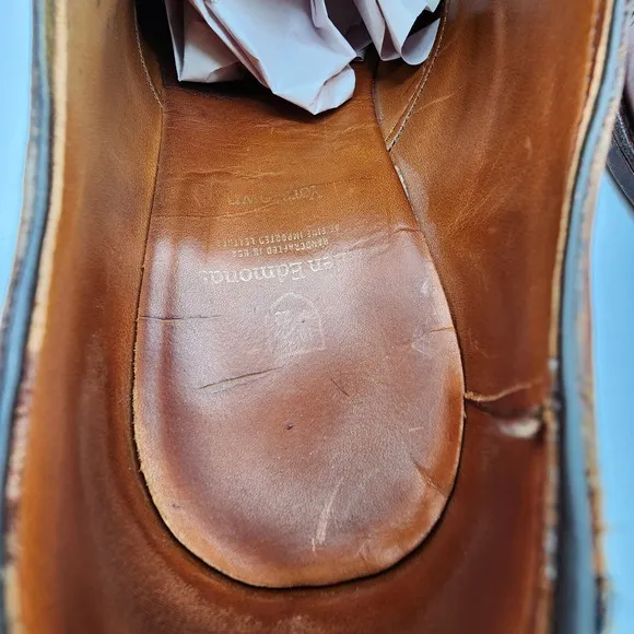Allen Edmonds Yorktown Derby Shoes Mens 9.5 D Cap Toe Made USA Leather Soles