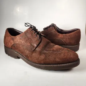 ALLEN EDMUNDS Men's Malone Split Toe Dress Shoe 10 D Brown Suede Made USA Derby