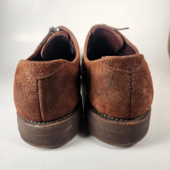 ALLEN EDMUNDS Men's Malone Split Toe Dress Shoe 10 D Brown Suede Made USA Derby