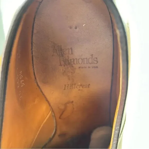 Allen Edmonds HillCrest Bicycle Toe Derby Oxford Shoe Men Size 9.5 Wide EEE 3E