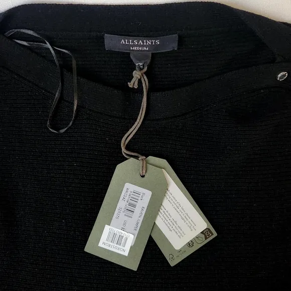 Allsaints Raven Jumper Wool Cashmere Blend Sweater Pashmina Pink Size M NWT $279