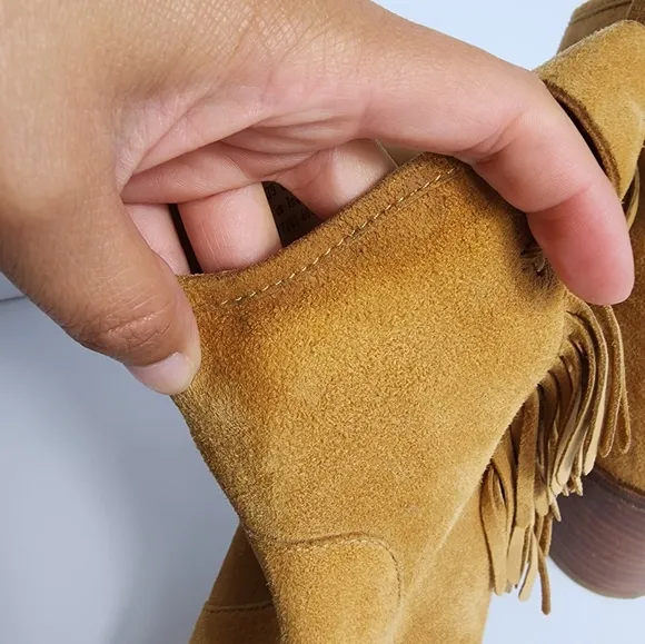&amp; Other Stories Suede Fringe Ankle Booties Western Boho Womens 9