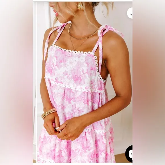 &amp;MERCI SWEET GARDEN TIERED MINI DRESS M
