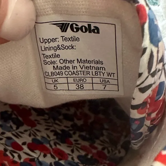 ANTHRO GOLA LIBERTY COASTER FLORAL ROUND TOE SNEAKERS 7