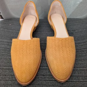 Anthropologie 5ymedio Tan Woven Slip-On Flats 37.5 US 7