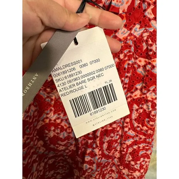 Anthropologie Atelier Amal Embroidered Midi Dress
