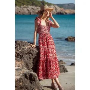 Anthropologie Atelier Amal Embroidered Midi Dress