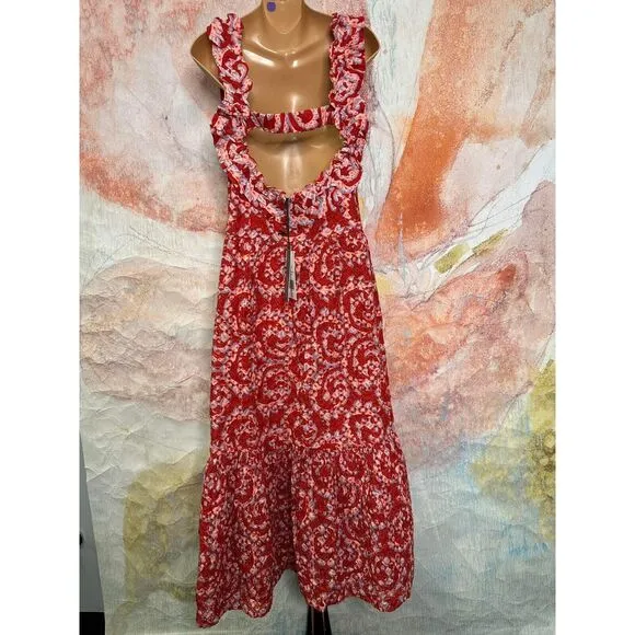 Anthropologie Atelier Amal Embroidered Midi Dress