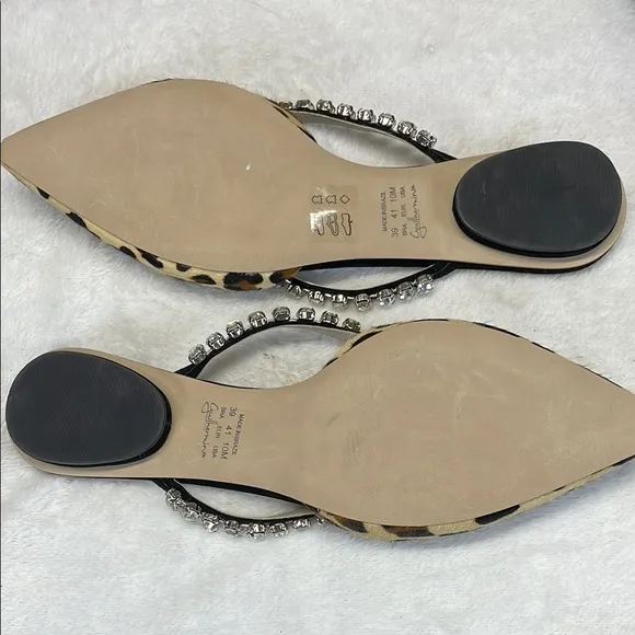 Anthropologie Brown and Black Flats with Animal Print