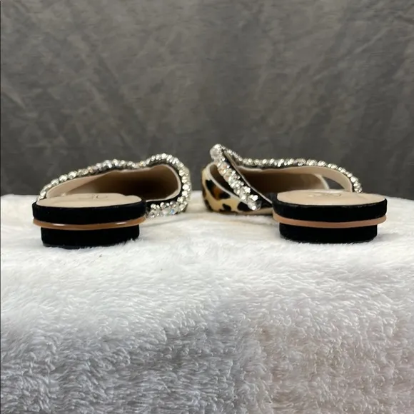 Anthropologie Brown and Black Flats with Animal Print