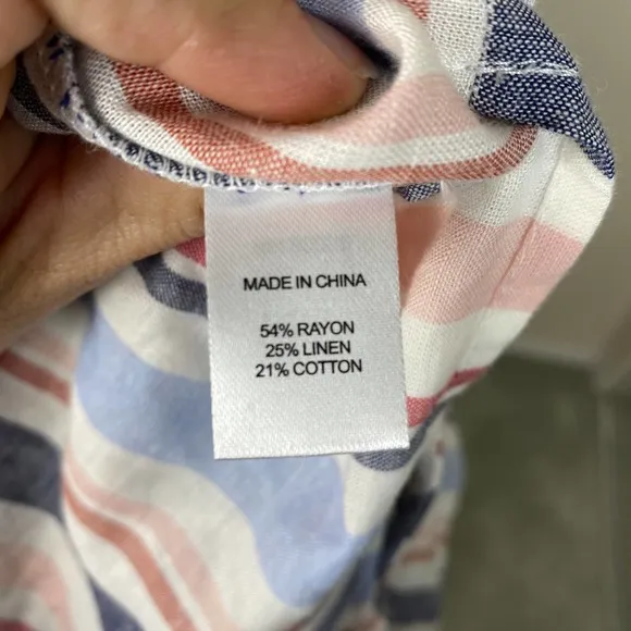 Anthropologie Drew Dress Wrap Linen Striped Tie Candy Stripe Size Small NWT