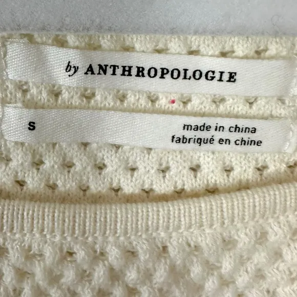 Anthropologie Emilia Pommed Pullover Sweater Small Pom Pom Boat Neck Whimsical