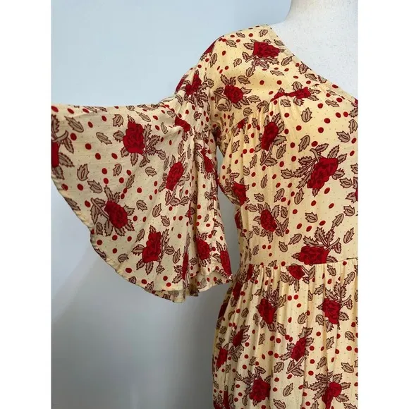 Anthropologie Faithfull Melia Midi Dress Boho Floral Size 6