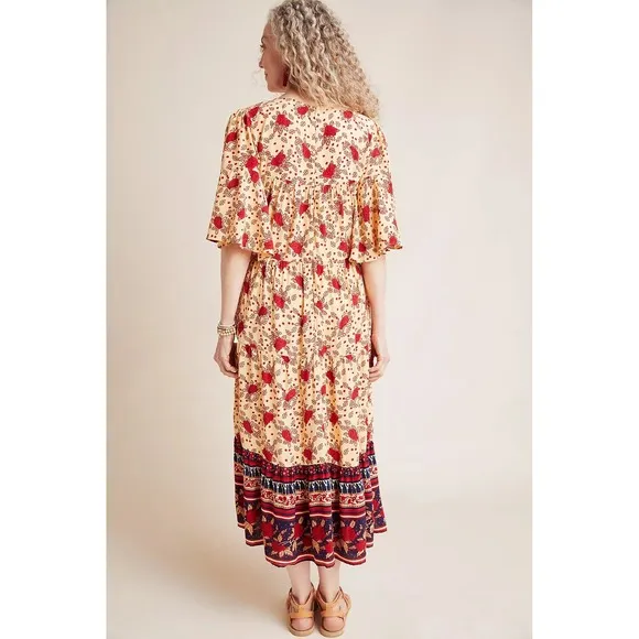 Anthropologie Faithfull Melia Midi Dress Boho Floral Size 6