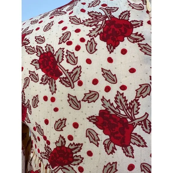 Anthropologie Faithfull Melia Midi Dress Boho Floral Size 6
