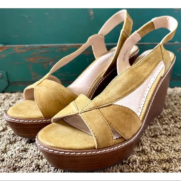 Anthropologie Farylrobin Casino Wedges Sandals 7.5