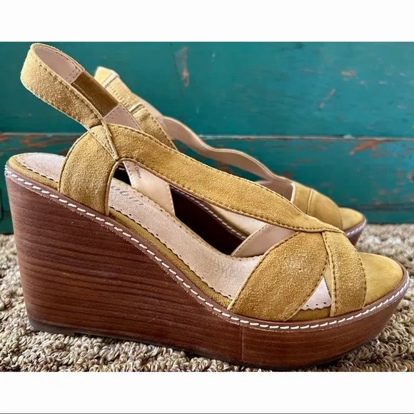 Anthropologie Farylrobin Casino Wedges Sandals 7.5