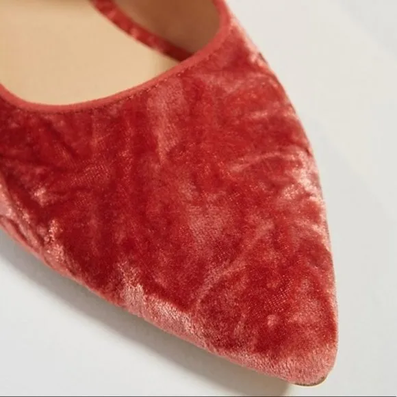 Anthropologie Livia Velvet Bow Flats