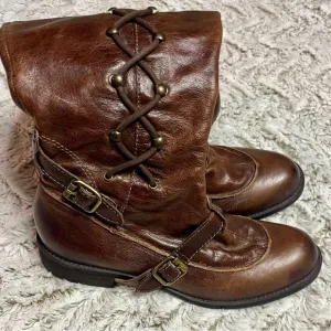 Anthropologie Schuler &amp; Sons Philadelphia Leather Brown Tall Equestrian Boots