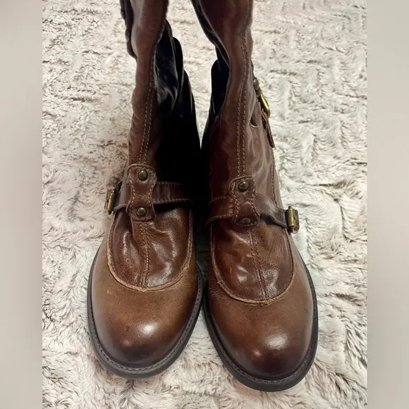 Anthropologie Schuler &amp; Sons Philadelphia Leather Brown Tall Equestrian Boots