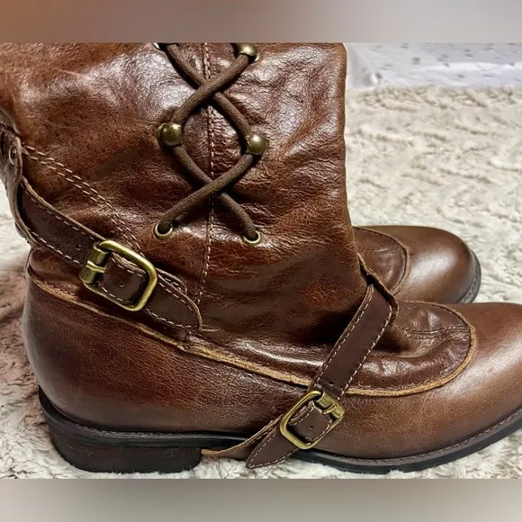 Anthropologie Schuler &amp; Sons Philadelphia Leather Brown Tall Equestrian Boots