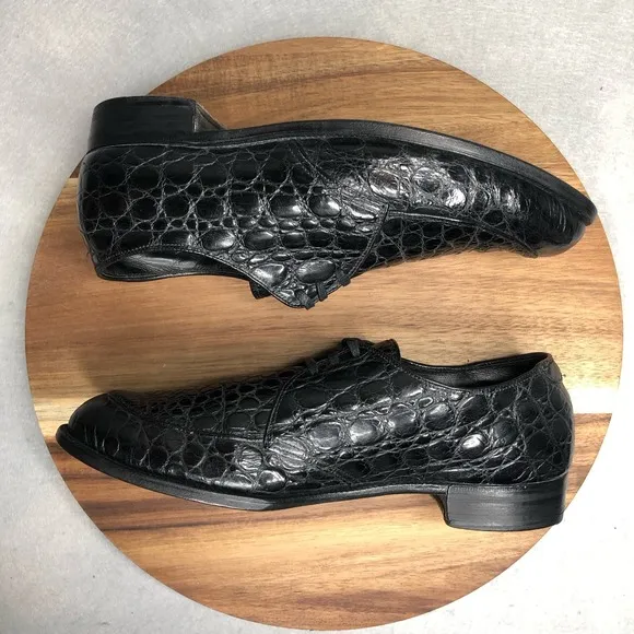Antique‎ Edwin Clapp Alligator 3-Eyelet Split-Toe Norweger Collector Shoe, Derby