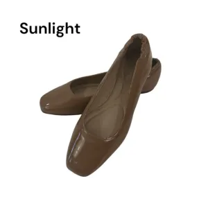 Antonio Melani Women Ballet Flats Tan Beige Patent Leather Size 7M Comfort Shoes