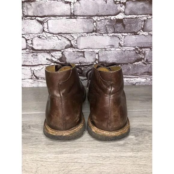 A.P.C Brown Leather Chukka Lace Up Ankle Boots Gum Soles Men Sz 42EU/9M US
