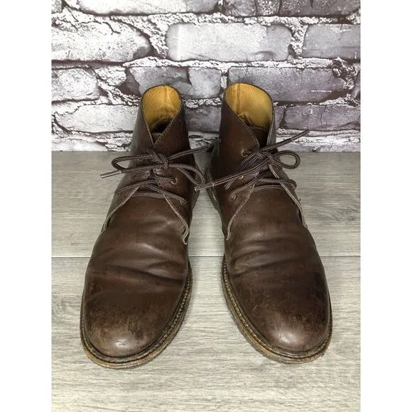 A.P.C Brown Leather Chukka Lace Up Ankle Boots Gum Soles Men Sz 42EU/9M US