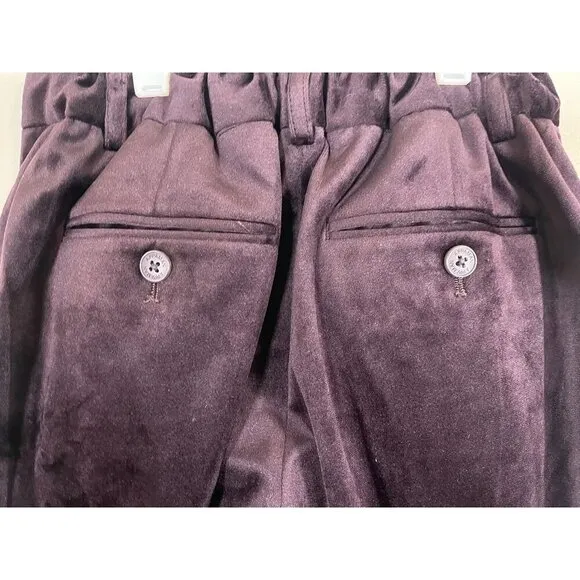 Appaman Pant Kid 14 Purple Velvet Straight Festive Christmas Holiday Santa Soft
