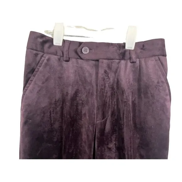 Appaman Pant Kid 14 Purple Velvet Straight Festive Christmas Holiday Santa Soft