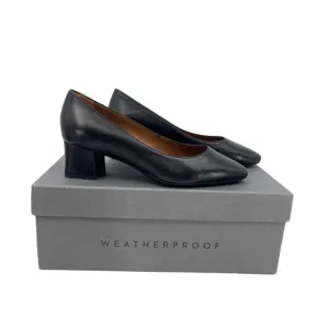 Aquatalia Black Leather Mid Heel Pumps | Size 5.5