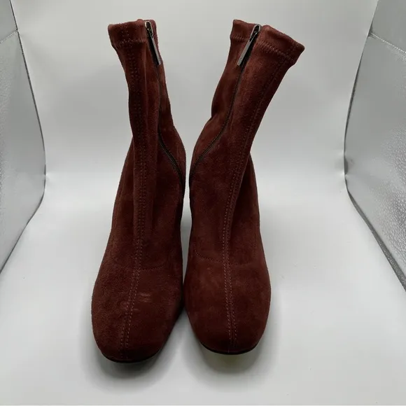 Aquatalia Brianna Boots  6M Suede Leather Bootie Heel Zip Weatherproof NWB 2404