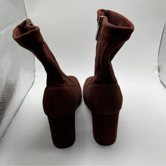 Aquatalia Brianna Boots  6M Suede Leather Bootie Heel Zip Weatherproof NWB 2404