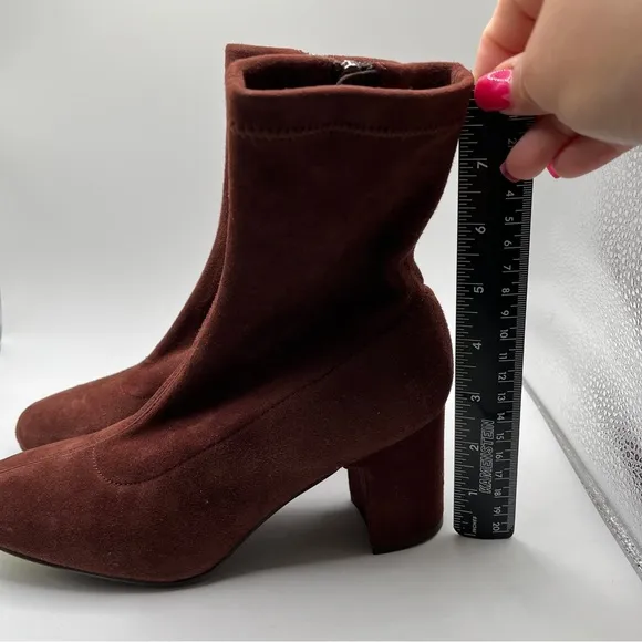 Aquatalia Brianna Boots  6M Suede Leather Bootie Heel Zip Weatherproof NWB 2404