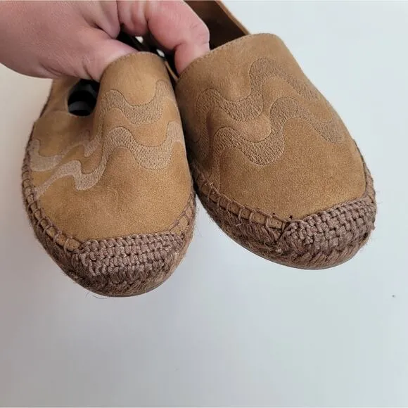 Aquatalia ISELA LEATHER SLIP-ON ESPADRILLE IN TAN 6