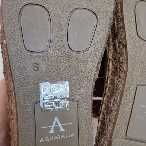 Aquatalia ISELA LEATHER SLIP-ON ESPADRILLE IN TAN 6