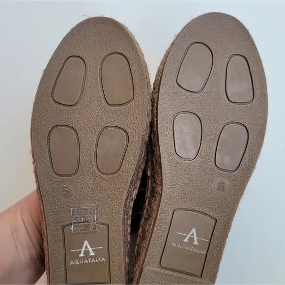 Aquatalia ISELA LEATHER SLIP-ON ESPADRILLE IN TAN 6