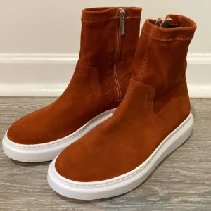 Aquatalia Laina Suede Leather Sneaker Boots Side Zip Size 6.5