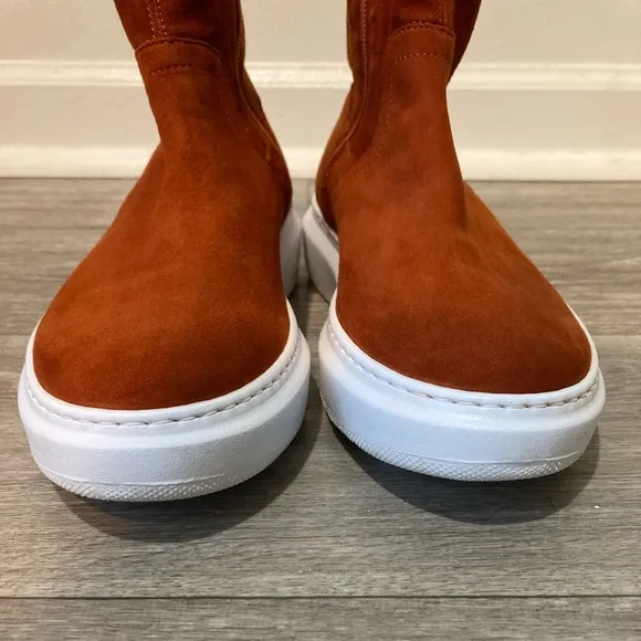 Aquatalia Laina Suede Leather Sneaker Boots Side Zip Size 6.5