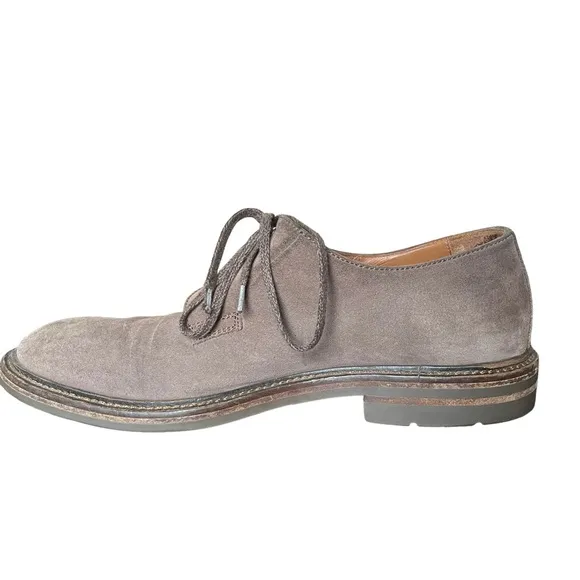 Aquatalia Men's Suede Leather Oxford Derby Taupe Brown Dress Shoes Size 11