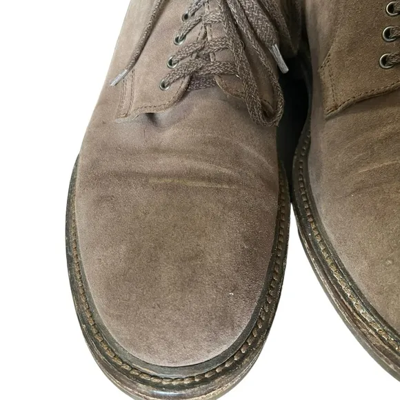 Aquatalia Men's Suede Leather Oxford Derby Taupe Brown Dress Shoes Size 11