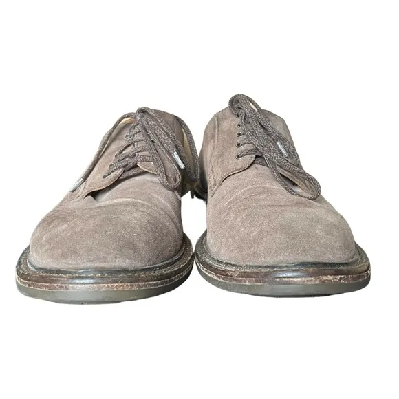 Aquatalia Men's Suede Leather Oxford Derby Taupe Brown Dress Shoes Size 11