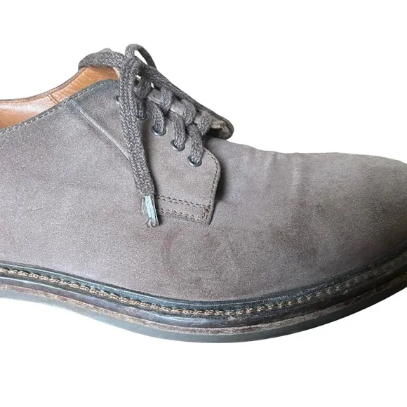 Aquatalia Men's Suede Leather Oxford Derby Taupe Brown Dress Shoes Size 11