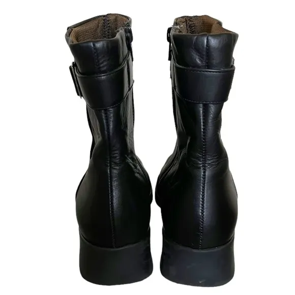 Aquatalia Weatherproof Ankle Boots In Black Leather Size 9