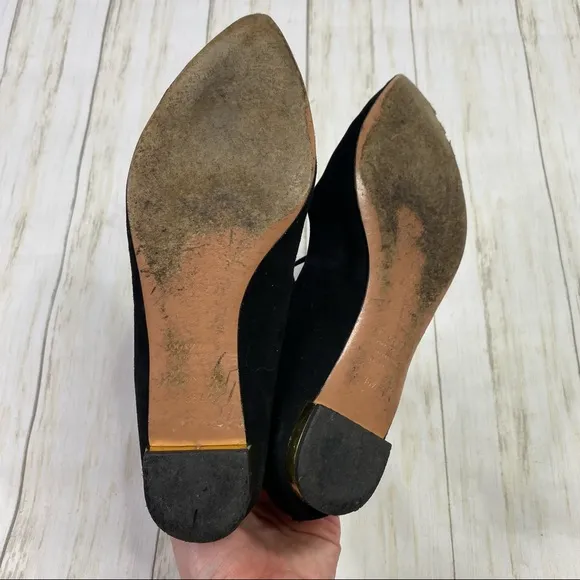 Aquazzura Black Firenze Belgravia Lace Up Ballet Flats