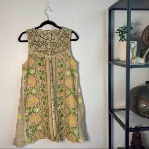 Aratta Embroidered Mini Sleeveless Shift Dress