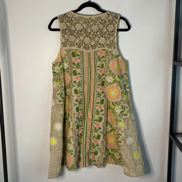 Aratta Embroidered Mini Sleeveless Shift Dress