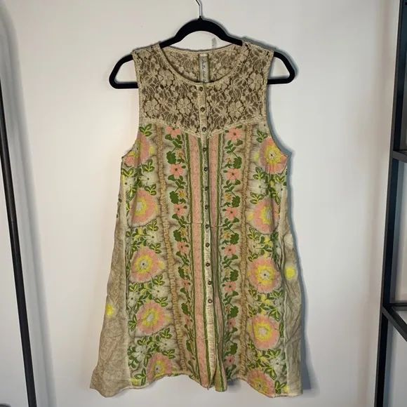 Aratta Embroidered Mini Sleeveless Shift Dress
