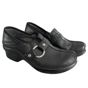 Ariat | Black Slip On Leather Clogs Wedge Shoes Size 7.5